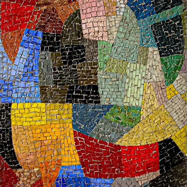 Ein abstraktes Mosaik aus bunten Farben.