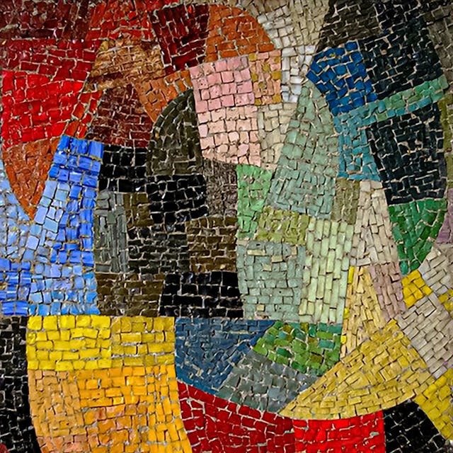 Ein abstraktes Mosaik aus bunten Farben.