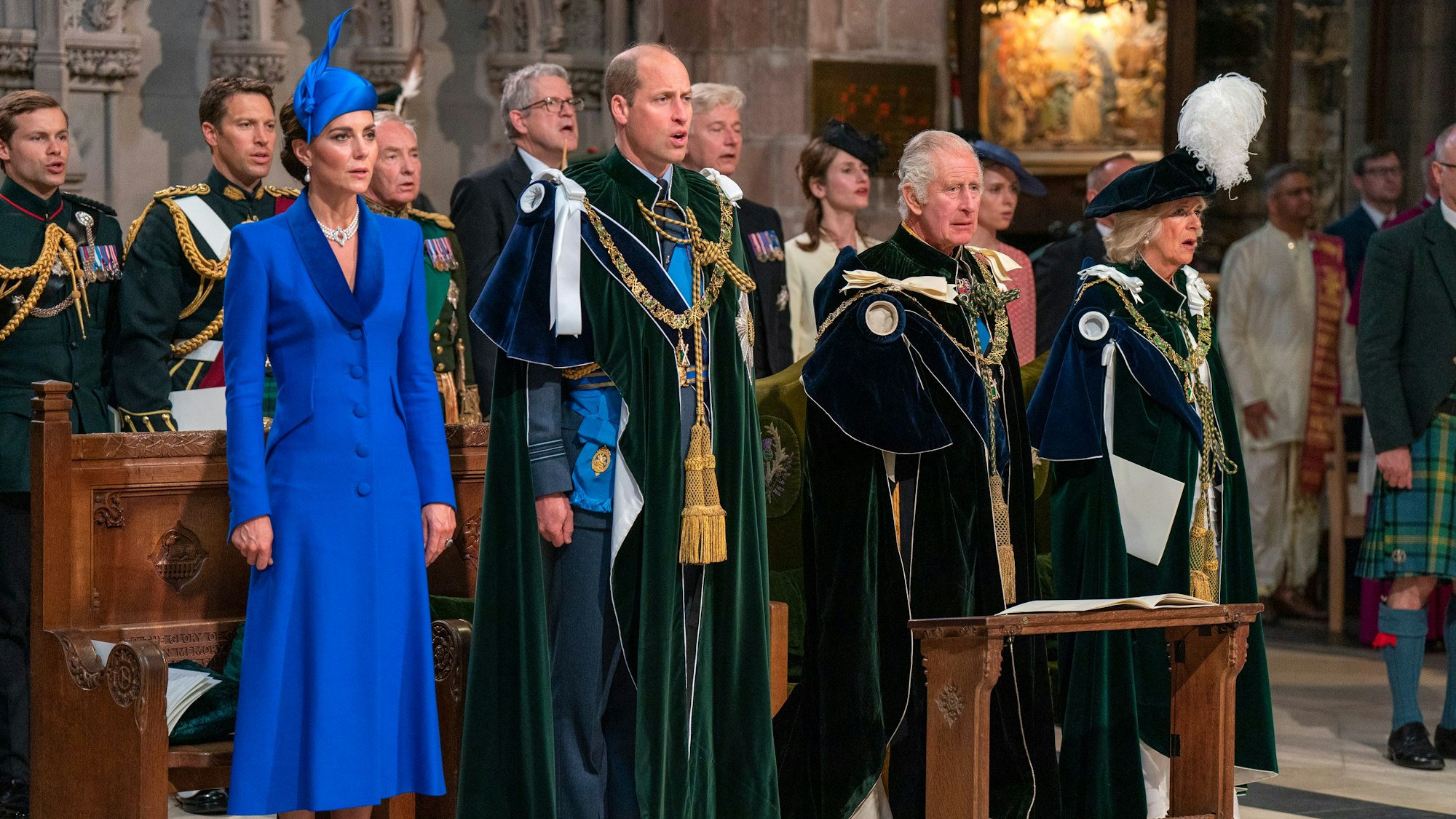 Die britischen Royals im Juli 2023 bei einem Dankes- und Widmungsgottesdienst in Schottland.