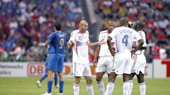 Zinedine Zidane, Thierry Henry, Patrick Vieira und Lilian Thuram beim WM-Finale.