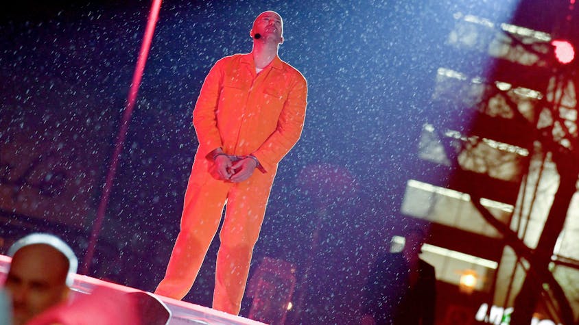 Ben Blümel, Sänger, steht als Jesus von Nazaret bei der RTL-Oster-Produktion "Die Passion" auf dem Friedrichsplatz auf der Bühne.&nbsp;