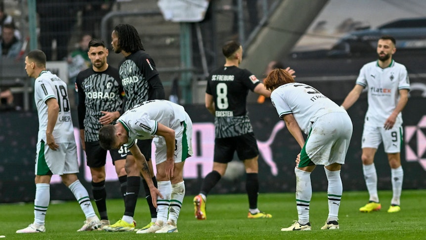 Borussia-Spieler gefrustet nach dem Freiburg-Spiel.