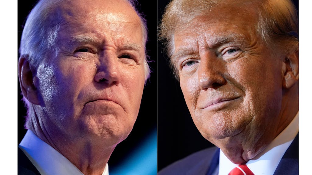 Eine Kombo zeigt Joe Biden (l), Präsident der USA, am 5. Januar 2024, und Donald Trump, ehemaliger Präsident der USA und US-Präsidentschaftsbewerber, am 19. Januar 2024.
