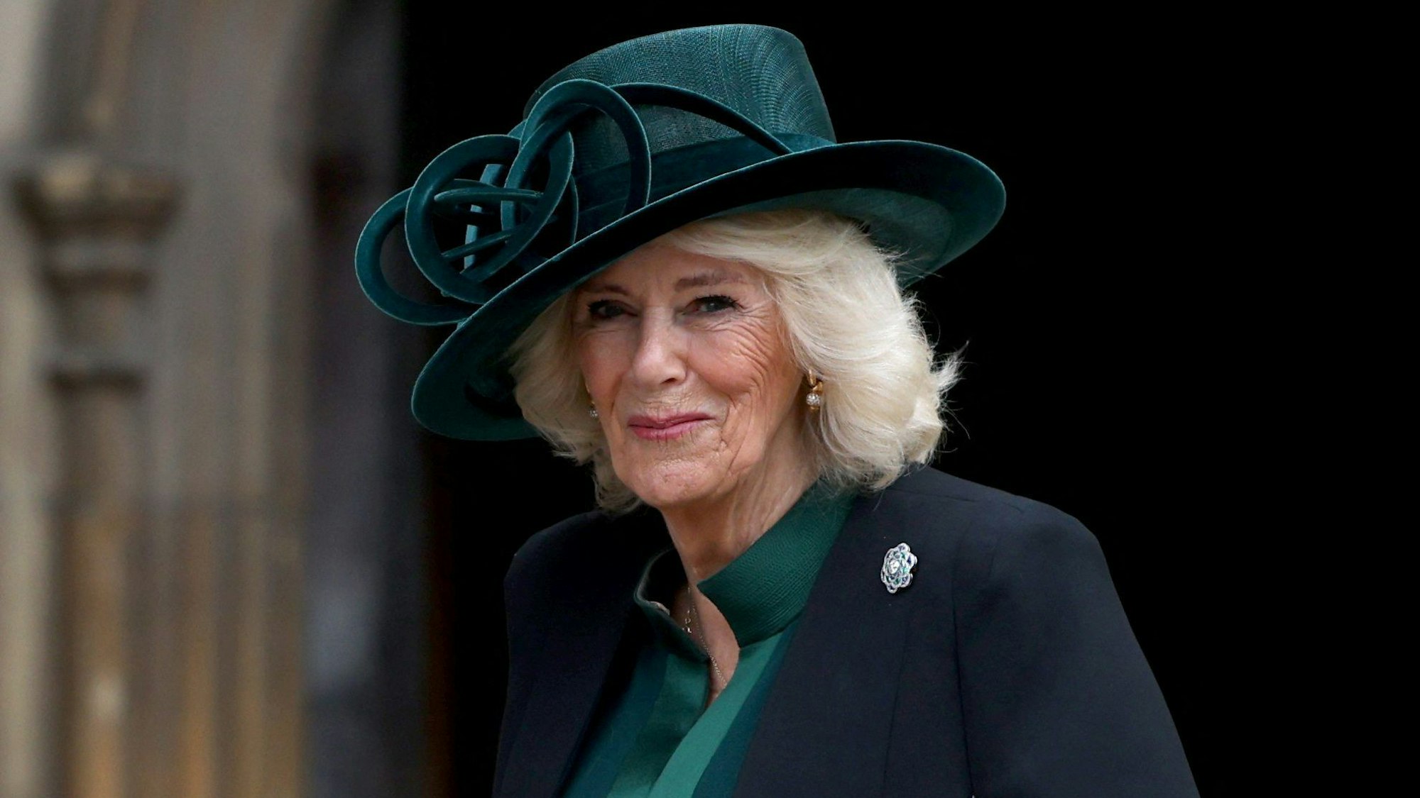 Windsor: Königin Camilla kommt zum Ostergottesdienst am Ostersonntag in der St. George's Chapel auf Schloss Windsor.