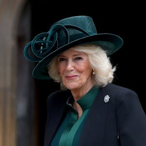 Windsor: Königin Camilla kommt zum Ostergottesdienst am Ostersonntag in der St. George's Chapel auf Schloss Windsor.