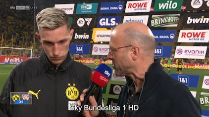 Nico Schlotterbeck nach dem Spiel zwischen Borussia Dortmund und dem VfB Stuttgart im Gespräch mit Sky-Reporter Patrick Wasserziehr.
