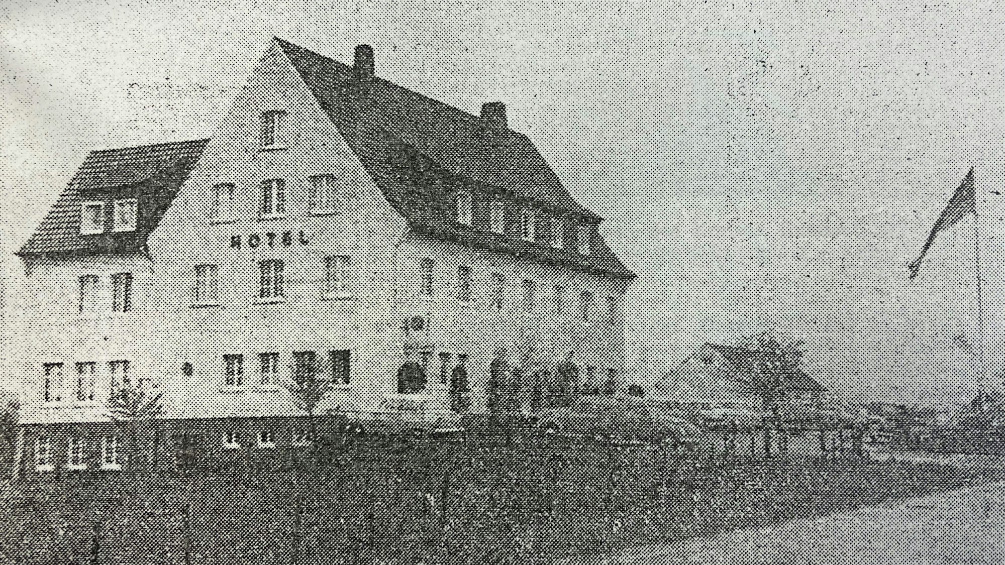 Altes Foto: Das VdK Heim als Hotel in Marienheide-Stülinghausen am 13. Mai 1958.