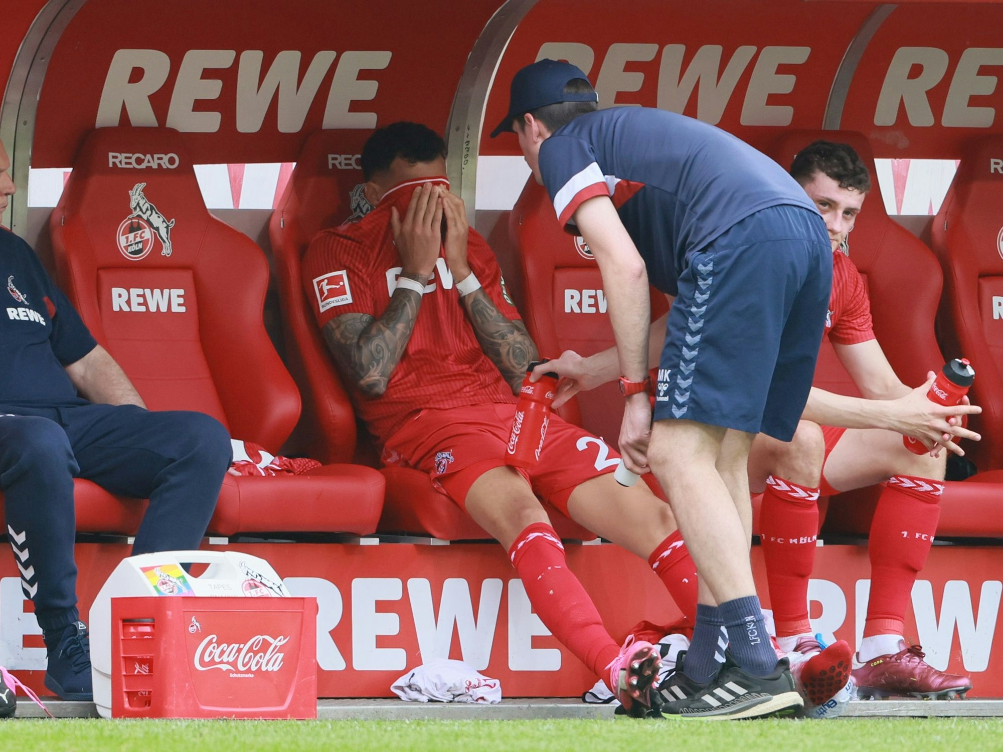 1. FC Köln gegen den VfL Bochum: Davie Selke (Köln) musste verletzt runter.