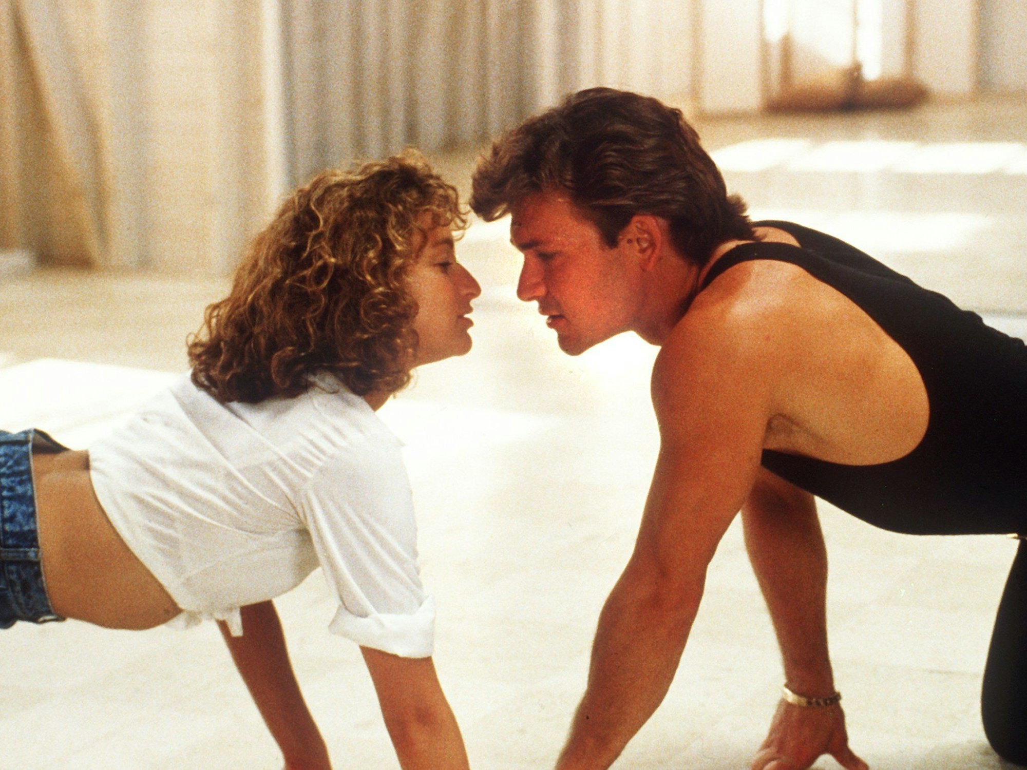 Patrick Swayze und Jennifer Grey spielen in "Dirty Dancing" (Szenenfoto von 1987).