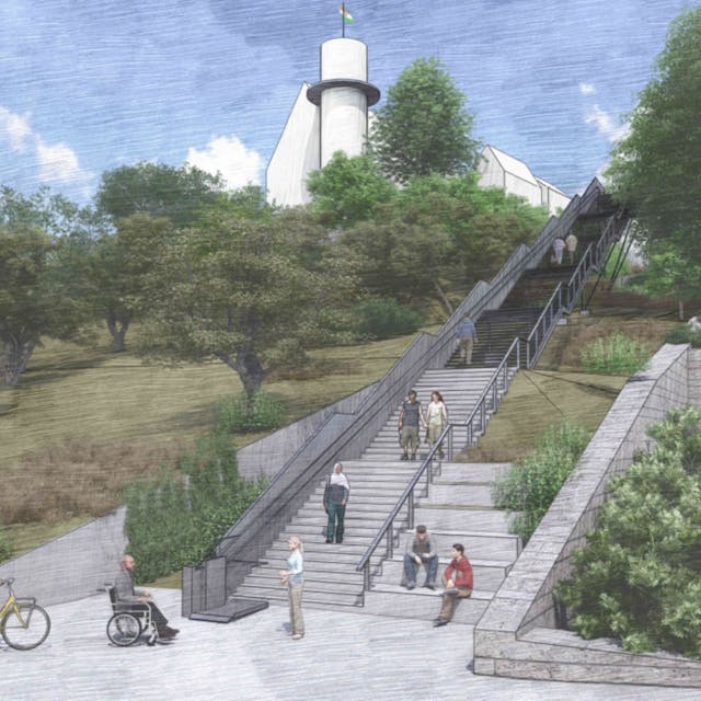 Skizze des Treppen-Projektes Brückenschlag zur Verbindung der Innenstadt und der Altstadt in Bergneustadt&nbsp;