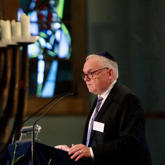 Polizeipräsident Johannes Hermanns hält eine  Ansprache beim Jahresempfang der Synagogen-Gemeinde Köln.
