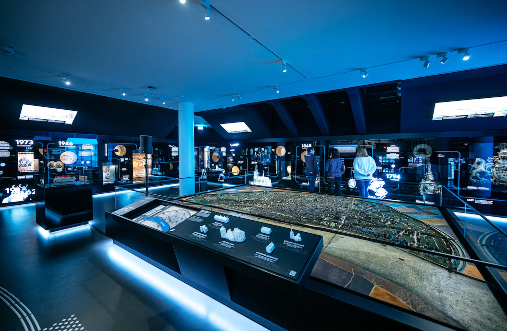 Der Raum der Stadtgeschichte mit dem chronologischen Zeitstrahl ist ein Highlight im Kölnischen Stadtmuseum.
