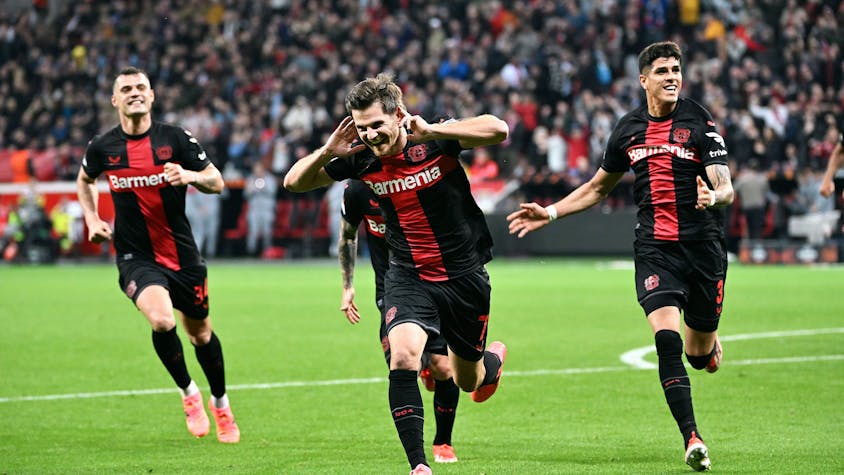 Jubel nach dem Dosenöffner: Leverkusens Einwechselspieler Jonas Hofmann nach seinem Treffer zum 1:0 gegen West Ham United.