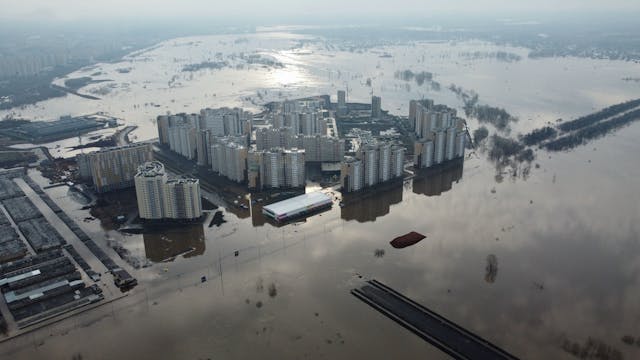 Überschwemmungen in Orenburg am 13. April.