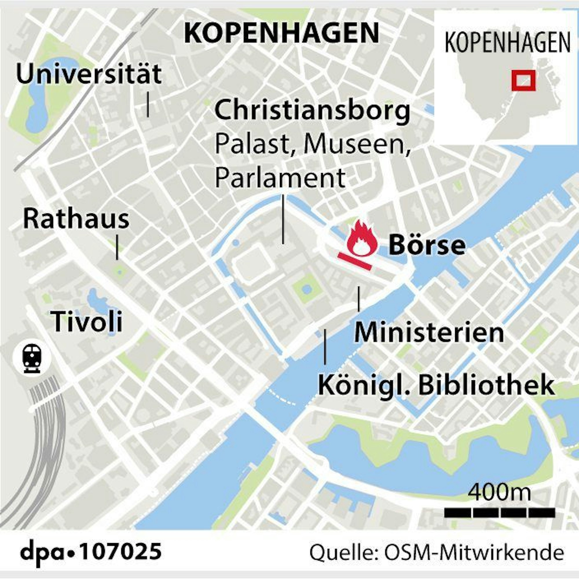 Hier liegt die Historische Börse in Kopenhagen.