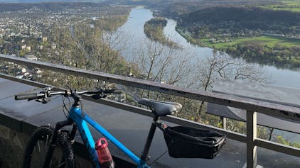 Radtour durch das Siebengebirge: Ausblick vom Drachenfels.