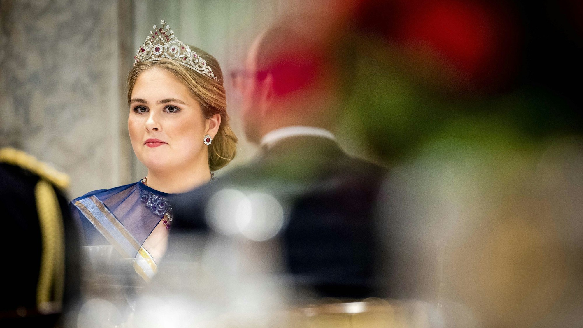 Kronprinzessin Amalia beim Staatsbankett im Königlichen Palast anlässlich des Besuchs des spanischen Königspaares.