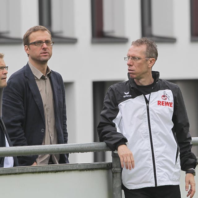 Training beim FC 2013 (von links): Frank Schaefer, Jörg Jakobs und Peter Stöger.