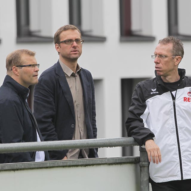 Training beim FC 2013 (von links): Frank Schaefer, Jörg Jakobs und Peter Stöger.
