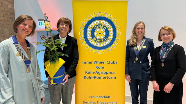 Dagmar Schulte (Präsidentin Inner Wheel Club Köln), Henriette Reker (Oberbürgermeisterin Köln), Birgit Rothschild (Präsidentin IWC Köln-Römerturm), Dr. Andrea Deichmann (Präsidentin, IWC Agrippina)