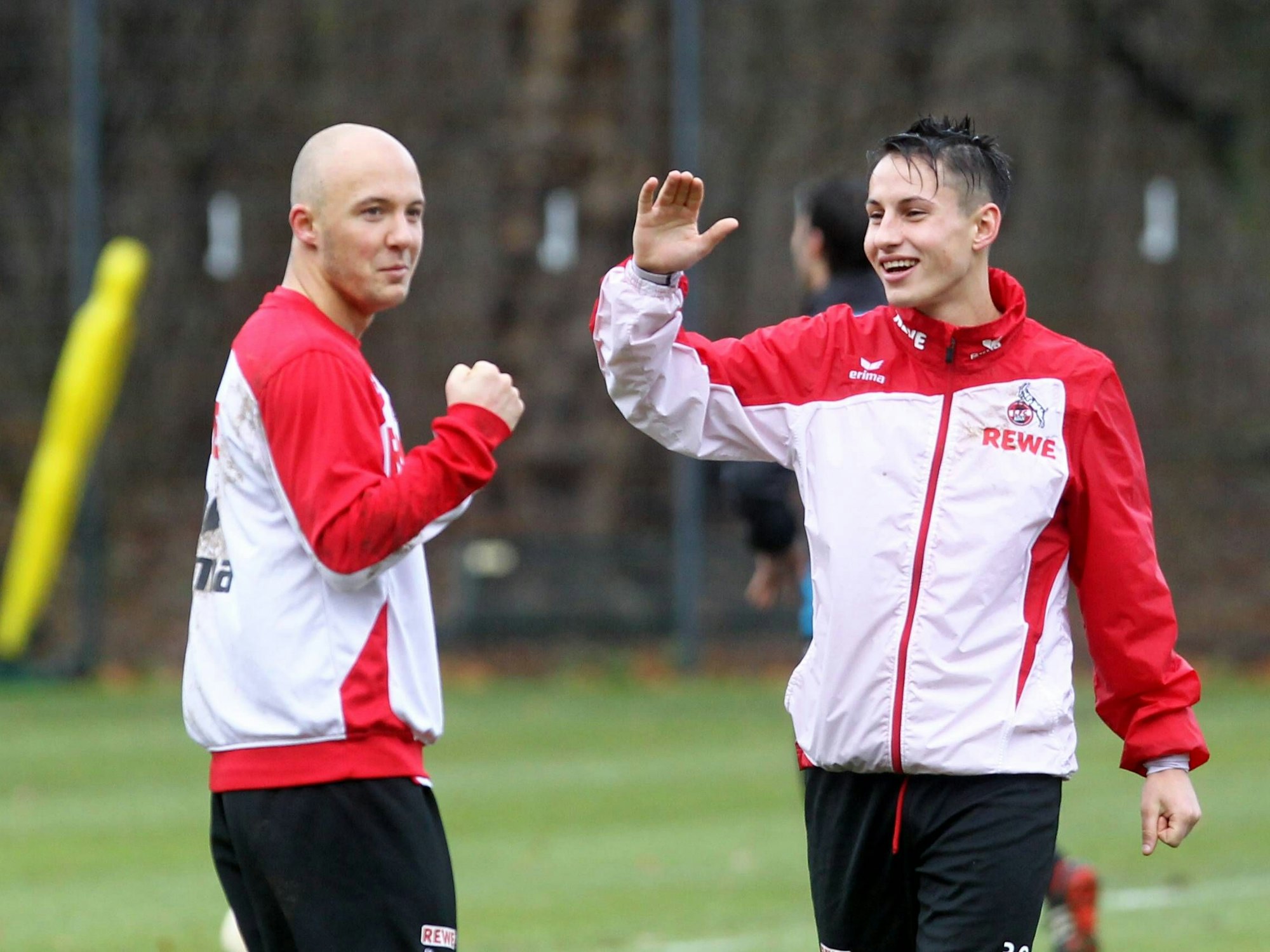 Maurice Exslager und Fabian Schnellhardt beim Training des 1. FC Köln.