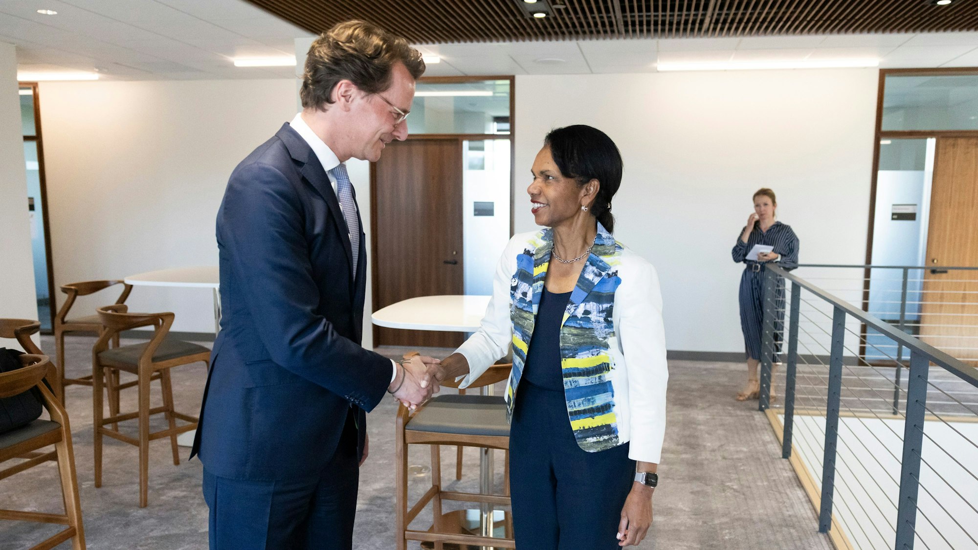 NRW Ministerpräsident beim Treffen mit Ex-US-Außenministerin Condoleezza Rice, Hoover Institution, Stanford University