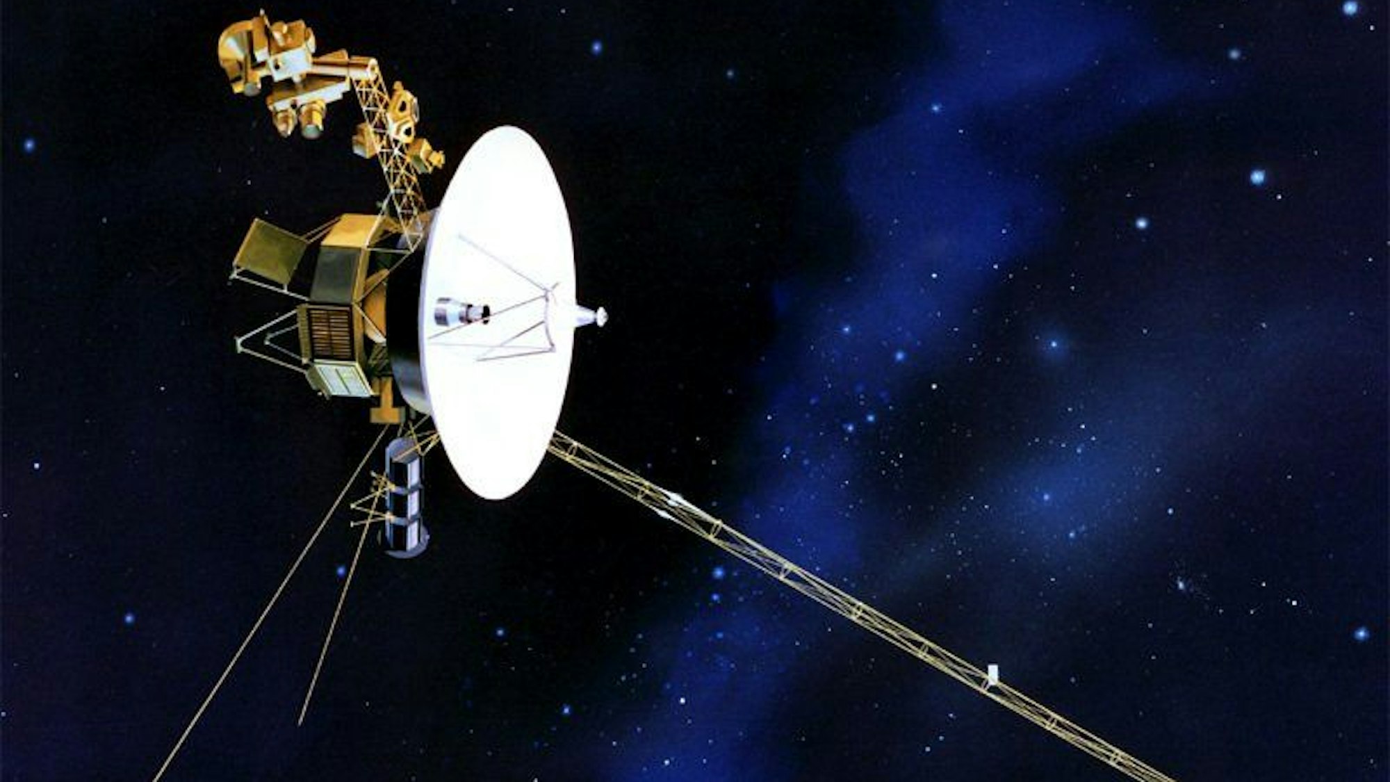 Die Illustration zeigt die amerikanische Raumsonde „Voyager 1“ (undatiert).