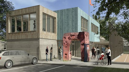 So könnte die Jugendeinrichtung an der Gernheimer Straße künftig aussehen. Grafik: Maier Architekten Köln 