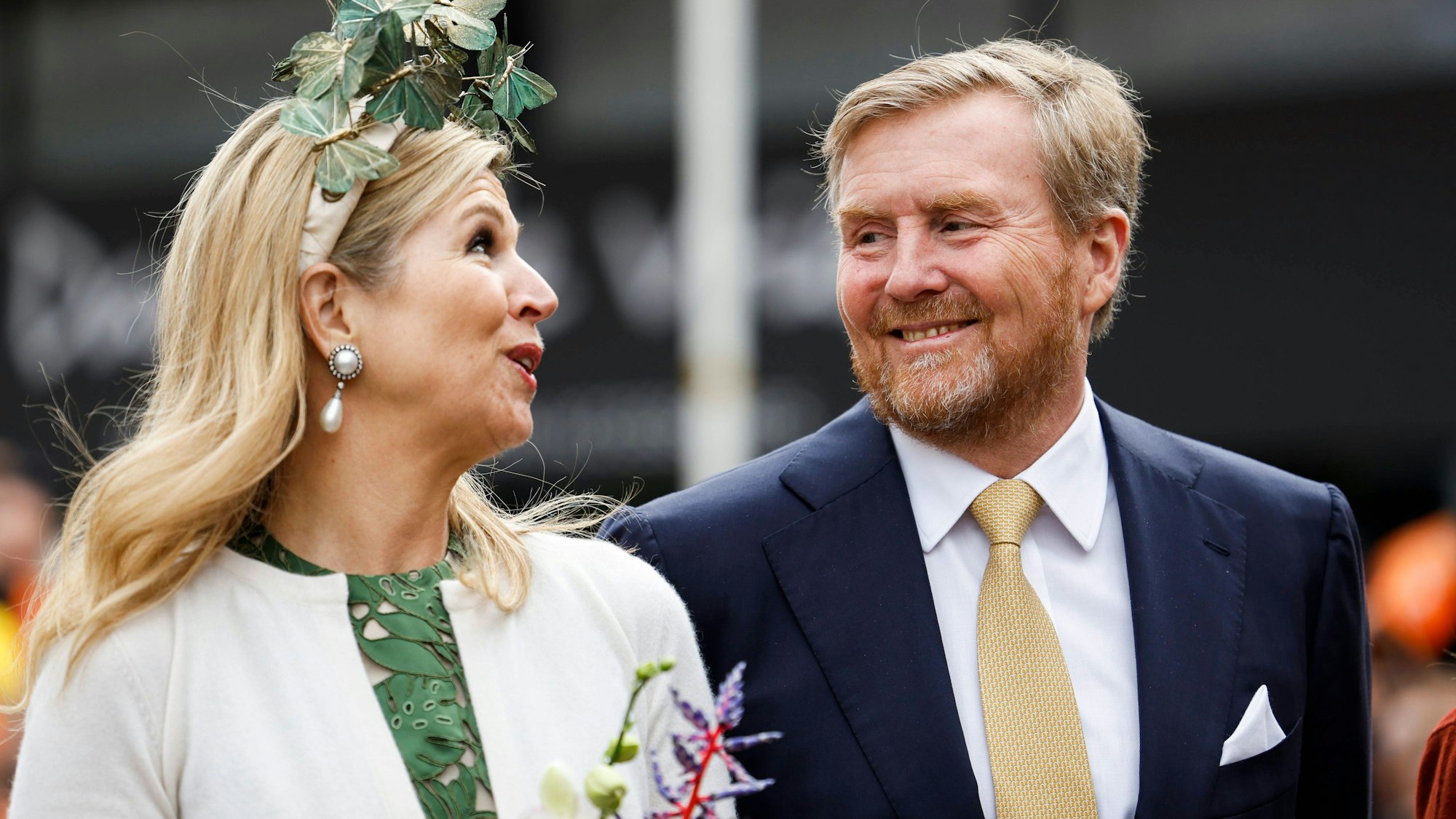 Königin Maxima und König Willem-Alexanderbeim Koningsdag in Emmen.