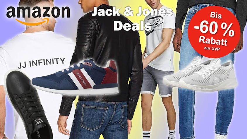 Jack & Jones Shirts, Sneaker, Lederjacke, Shorts getragen von Models.