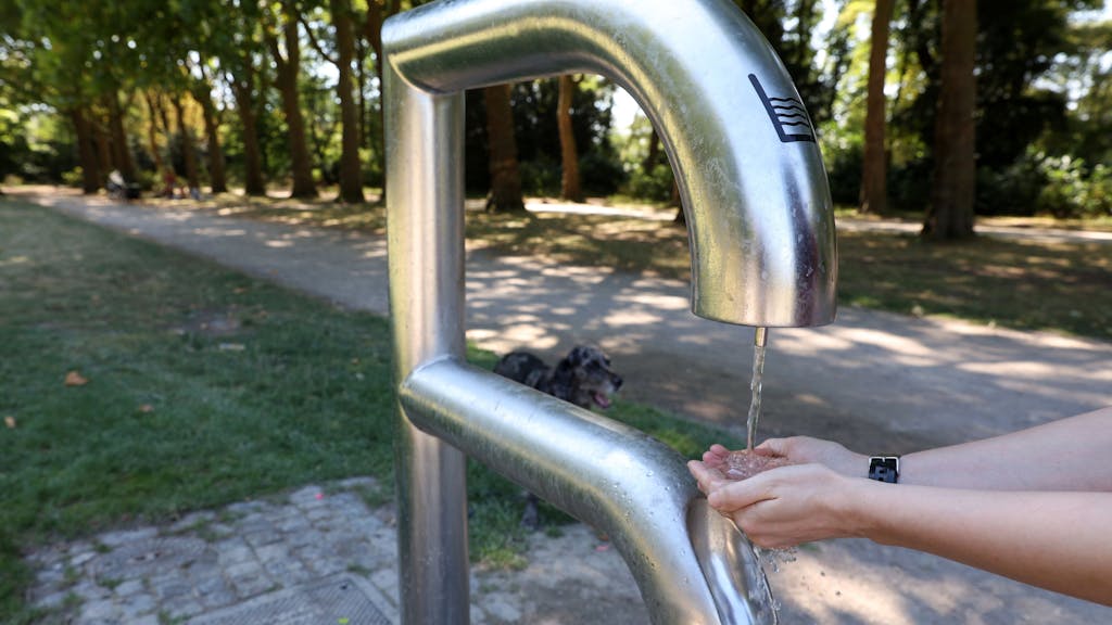 Trinkwasserbrunnen im Blücherpark im August 2022
