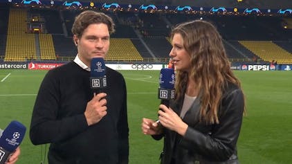 BVB-Trainer Edin Terzic nach dem Hinspiel-Sieg im Halbfinale der Champions League im TV-Interview mit DAZN-Moderatorin Laura Wontorra.