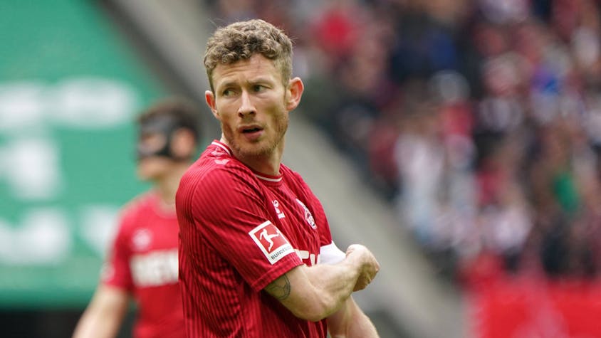 Florian Kainz, Kapitän des 1. FC Köln, schaut skeptisch.