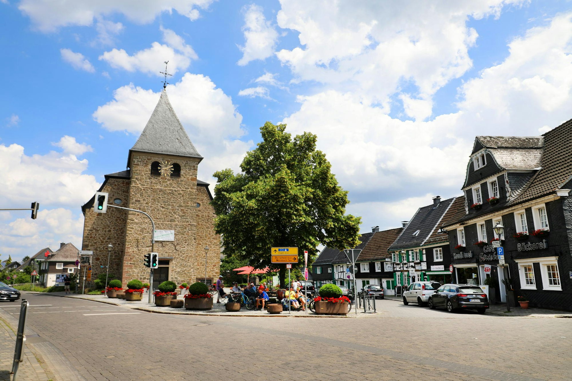 Marktplatz in Leichlingen-Witzhelden.