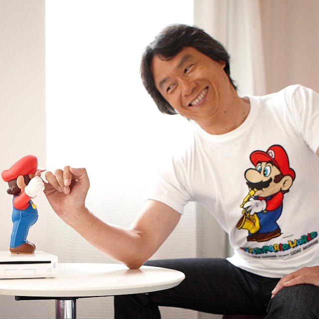 Super Mario und Erfinder Shigeru Miyamoto