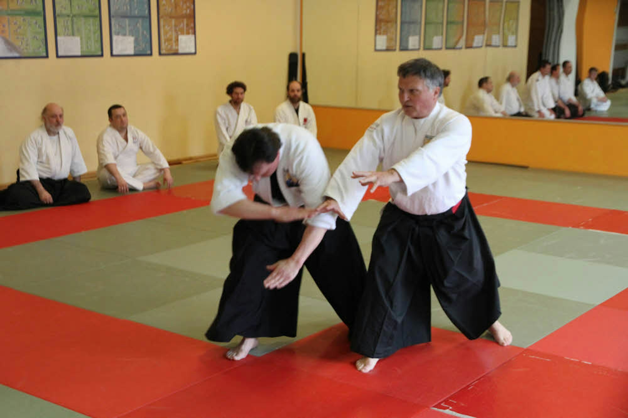 Aikido-Meister Ralf Oschmann (rechts) war zu einem Lehrgang im Sportcenter Taisho Siegburg zu Gast.