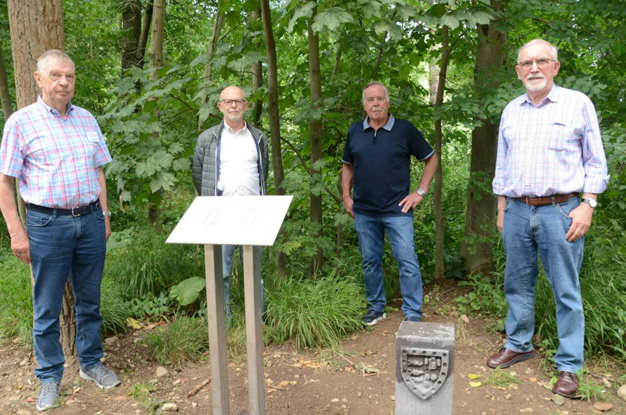Gemeinsames Engagement: Dirk Ortmann (Förderverein Fischereimuseum), Claus Chrispeels, Günter Engels und Wilfried Schell.