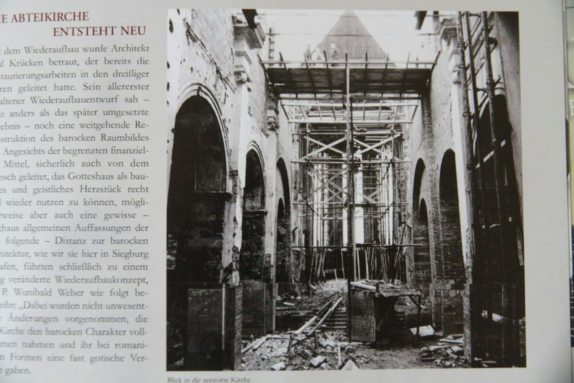 Die Abteikirche war bereits 1944 bei einem Bombenangriff zerstört worden.
