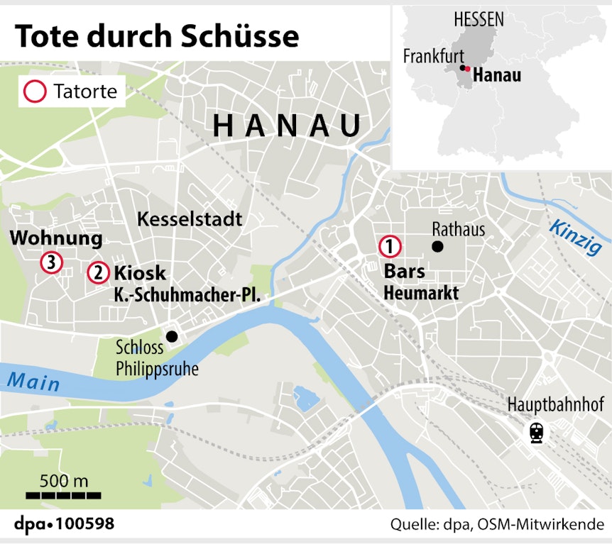 Hanau_Schießerei_Karte