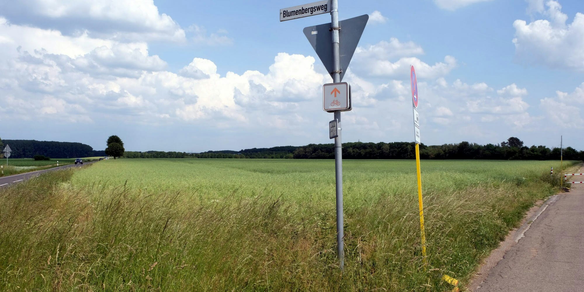 Auf Feldern nahe Blumenberg soll der neue Stadtteil Kreuzfeld entstehen.