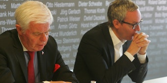 FC-Präsident Werner Spinner (l.) und Alexander Wehrle