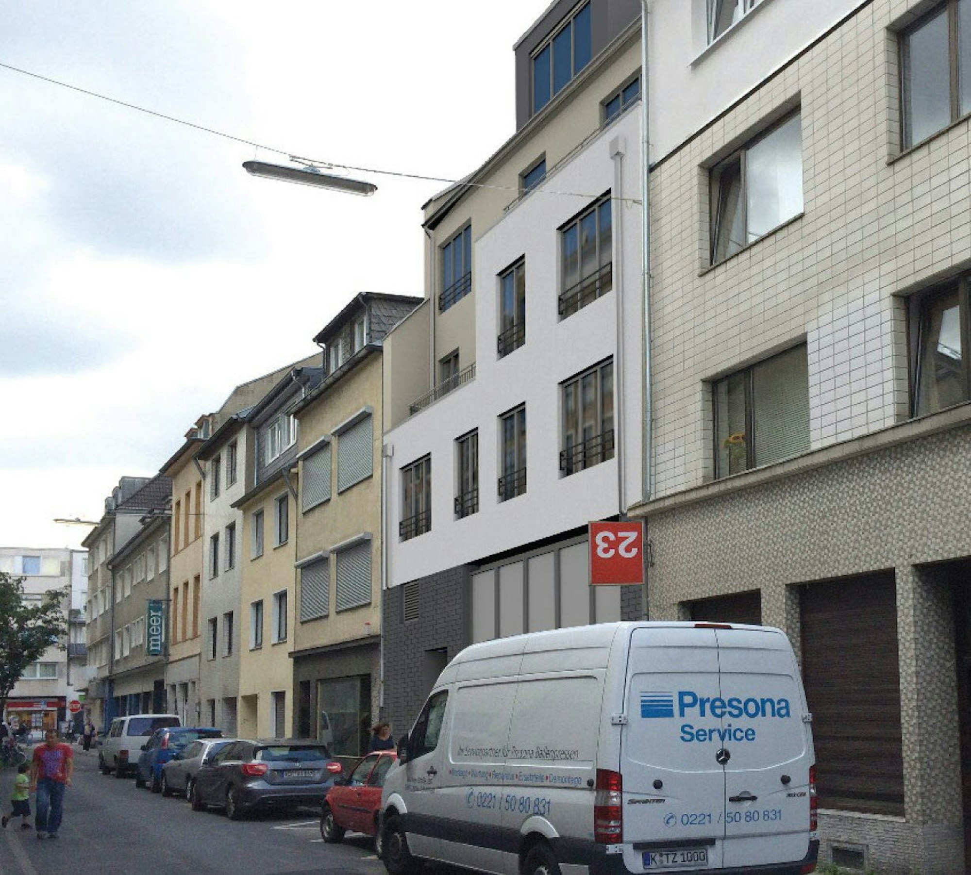 An der Philippstraße ist ein neues Wohnhaus (M.) mit einer Zufahrt zur Ladezone geplant.