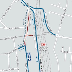 Ab Montag, 10 Uhr, ist die Freiherr-vom-Stein-Straße am Opladener Bahnhof für Autos gesperrt.