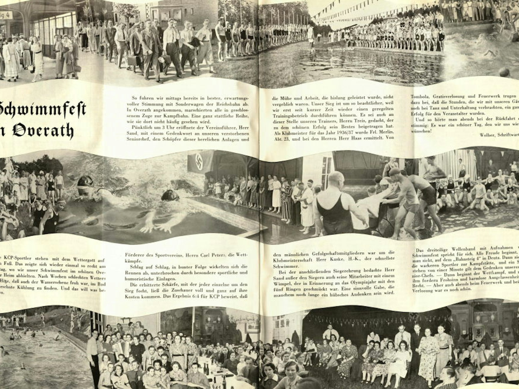 Schwimm-Wettkampf im Petersheim im Juni 1934.