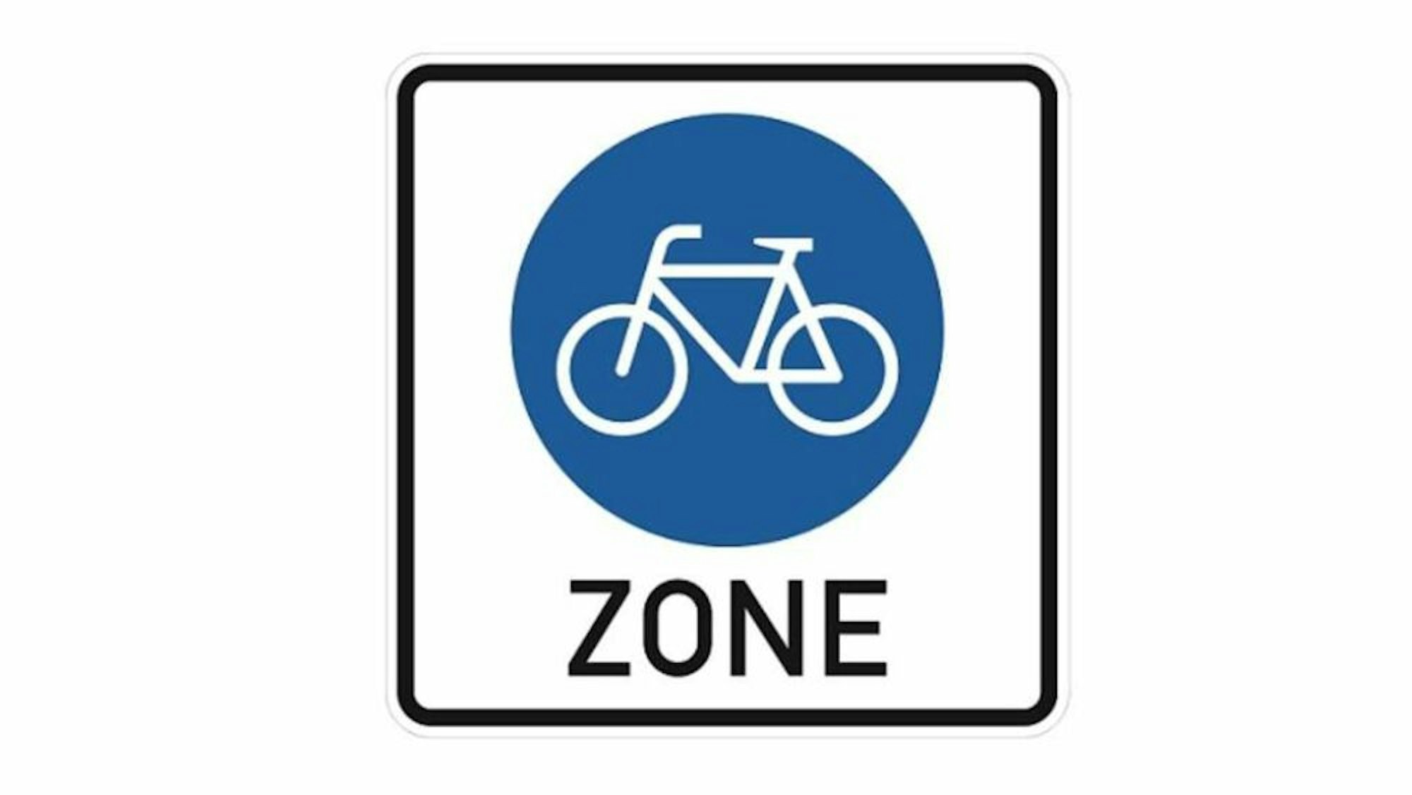 Das Verkehrszeichen für die neuen Fahrradzonen.