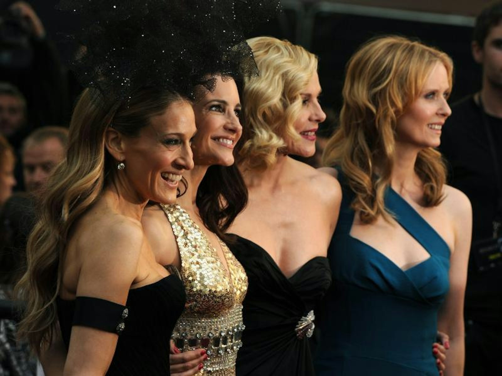 Sarah Jessica Parker (l-r), Kristin Davis, Kim Cattrall und Cynthia Nixon kommen 2010 zur Premiere des Films „Sex and the City 2”. 