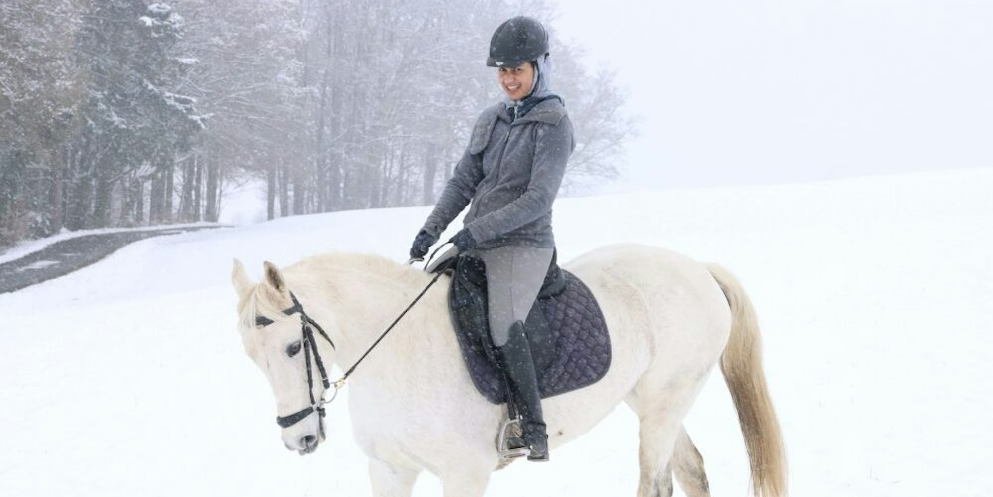 Mit ihrem Pferd Silver erkundete Silvana Fiedler aus Welpe die Gegend oberhalb von Heidberg.
