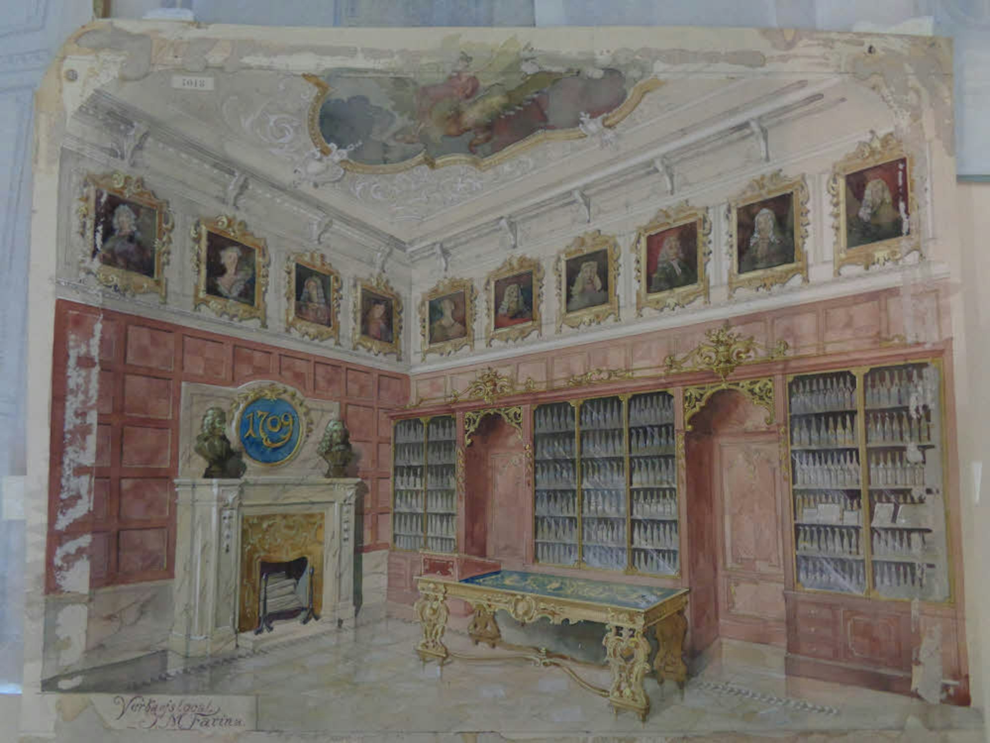 Entwurf für den Verkaufsraum der Firma Johann Maria Farina, Ende des 19. Jahrhunderts.