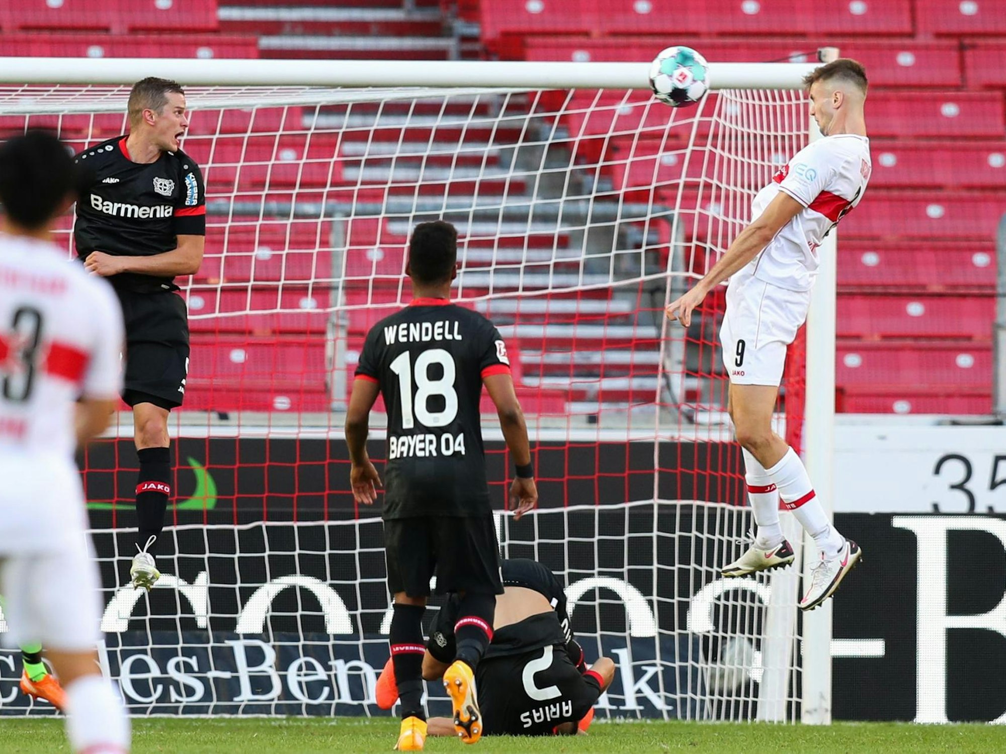 Sasa Kalajdzic gelang der Ausgleich zum 1:1 für den VfB Stuttgart gegen Bayer Leverkusen.