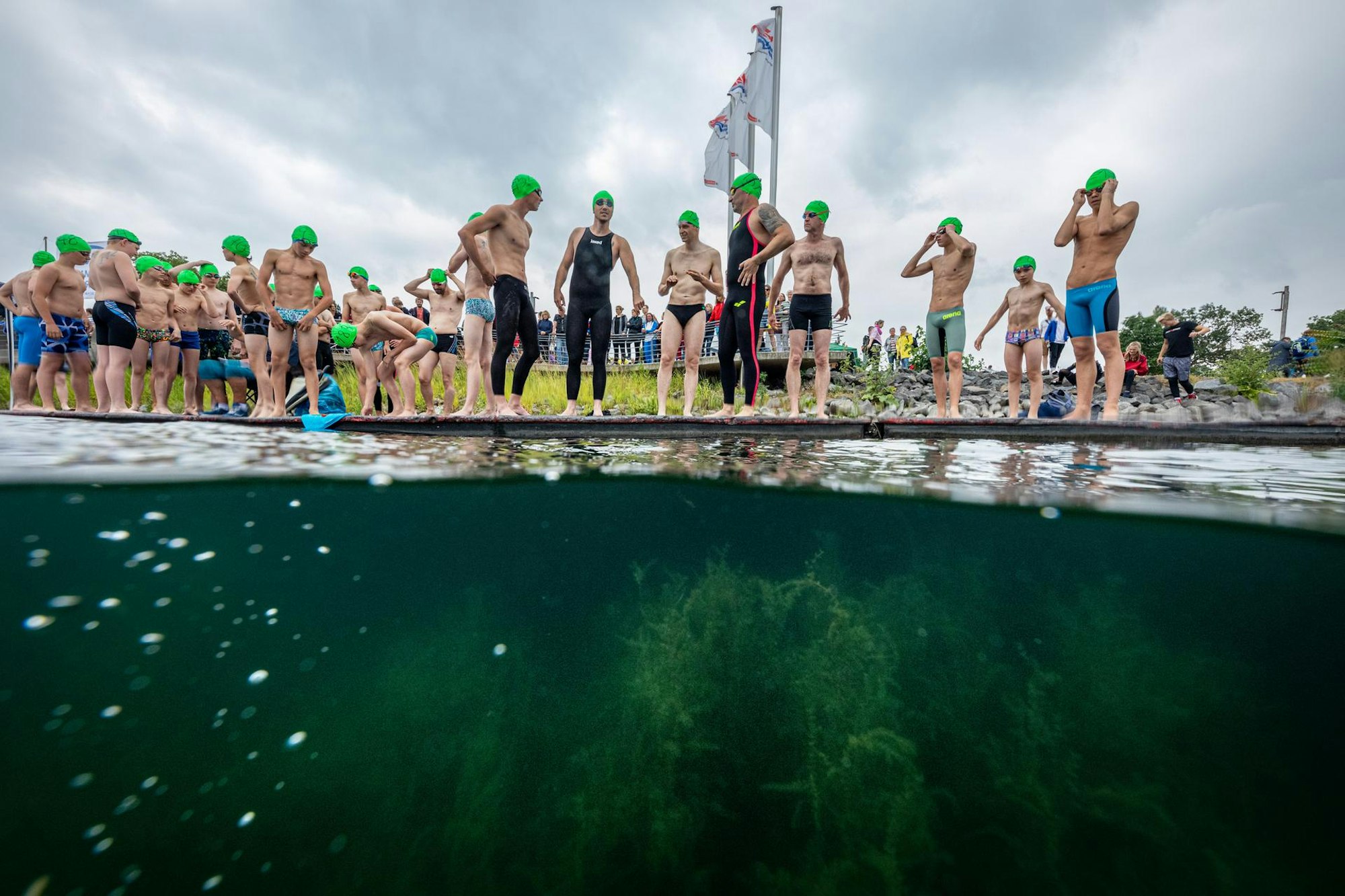 Freiwassermeisterschaften 2019 Fühlinger See Start Steg